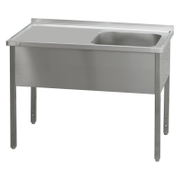 REDFOX Plovimo stalas 100×70×90 1 kriauklė 50×40×30, nutekėjimo zona kairėje MSJOL 7010 00002561 | E-gastro