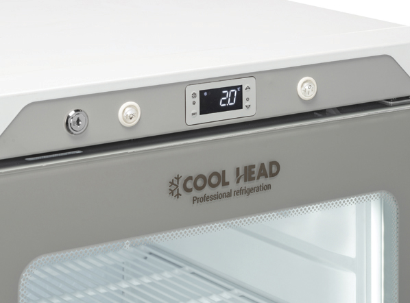 COOL HEAD Pobarinis šaldytuvas QRG200, stiklinės durys, 200 l. QRG 200 | E-gastro