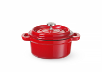 HENDI Emaliuotas ketaus puodas, 0,27L, Raudona, 130x100x(H)48mm 626856 | E-gastro