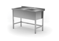 HENDI Stalas su dviguba plovimo vonia, suvirintas, Profi Line, 1200x600x(H)850mm 813485 | E-gastro