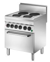 BARTSCHER Elektrinė viryklė 650, 4 kaitviečių su elektrine orkaite, 400V/12,4kW 115058 | E-gastro
