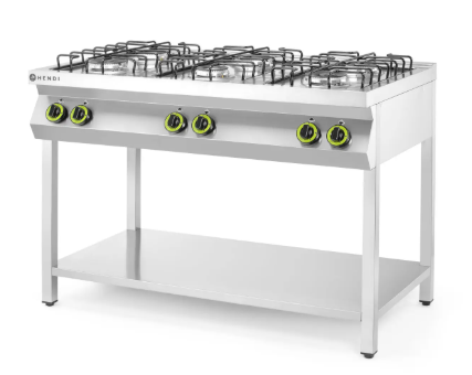 HENDI išmanioji 6 degiklių dujinė viryklė su atviru stovu, 25,5 kW, 1200 x 700 x (A) 900 mm 236857 | E-gastro