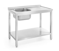 HENDI Stalas su kriaukle ir apatine lentyna, prisukamas 400x400x(H)250mm kriauklė, 1000x600x(H)850mm 812631 | E-gastro