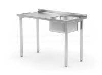 HENDI Stalas su kriaukle prisukamas Kitchen Line centrinė kriauklė 600x600x(H)850mm 816752 | E-gastro