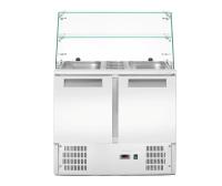 ARKTIC Šaldomas 2 durų salotų stalas su stikline vitrina, 900x695x(H)1270mm 236185 | E-gastro