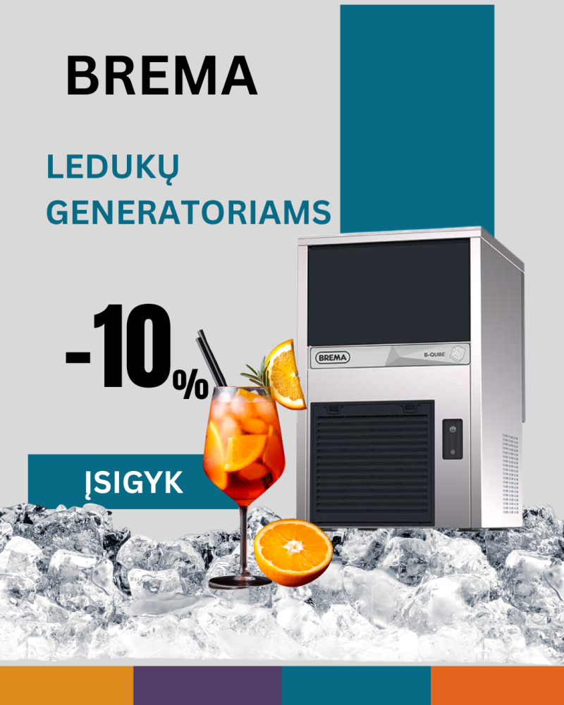 Pasiruoškite karščiams su ledukų generatoriais BREMA  + DOVANA semtuvėlis