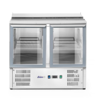 ARKTIC šaldomas 2 durų įstiklintas stalas su atlenkiamu dangčiu 247 L 900x700x(H)860mm 236246 | E-gastro