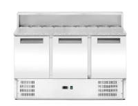 ARKTIC 3 durų šaldytuvo stalas su antstatu ir granito stalviršiu, 1365x700x(H)1070mm 236215 | E-gastro