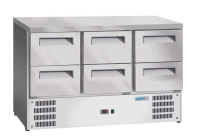 ARKTIC Šaldytuvas su stalviršiu ir 6 stalčiais, GN 1/1, 368 L, 1365x700x(H)855 mm 236772 | E-gastro