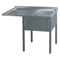 REDFOX Plovimo stalas 120×70×90 1 kriauklė 50×40×30, nutekėjimo zona kairėje MSJOL/M 7012 00002557 | E-gastro