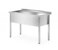 HENDI Stalas su plovimo vonia suvirintas Profi Line 1000x600x(H)850mm 813423 | E-gastro
