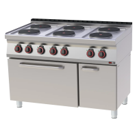 REDFOX Elektrinė viryklė su konvekcine orkaite GN 1/1 ir 6 kaitlentėmis 400 V SPT 70/120 11 E 00110113 | E-gastro