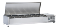 COOL HEAD Ingredientų vitrina VRX15/38 S/S, nerūdijantis plienas 5 GN1/3 + 1 GN1/2, 230V/160W, 395x281x1500 mm VRX 15/38S/S | E-gastro