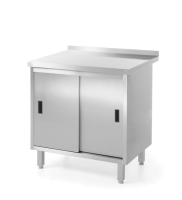 HENDI Sieninis stalas su spintele stumdomomis durimis, suvirintas, Profi Line, 800x600x(H)850mm 811641 | E-gastro