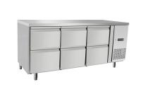 ARKTIC Šaldomas stalas su 6 stalčiais, 420L, 1795x700x(H)879mm 237069 | E-gastro