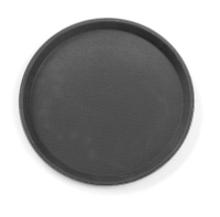 HENDI Serviravimo padėklas iš polipropileno, neslystantis, apvalus, juodas, Ø280×(H)20 mm 878125 | E-gastro