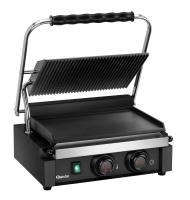 BARTSCHER Elektrinis kontaktinis grilis "Panini-MDI" 1GR, juodas, rifliuotas viršus ir lygi apačia, 230V/2,2kW 150607 | E-gastro