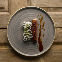 FINE DINE Lėkštė aukštu krašteliu Peppercorn, pilka, ø210 mm, 6 vnt. SPGSWP211 | E-gastro