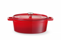 HENDI Emaliuotas ketaus puodas, 4,4L, Raudona, 365x290x(H)115mm 626849 | E-gastro
