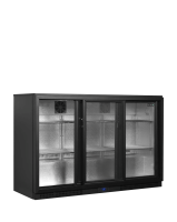TEFCOLD Pobarinis šaldytuvas BA31S-3, 3 stumdomos stiklinės durys, 311 l., 1350 x 515 x 900 mm 45475 | E-gastro