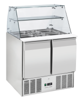 COOL HEAD Saladetė su stikline vitrina CR90A, 2xGN1/1, 230V/142,4W, 700x1295x900 mm CRQ 90A | E-gastro