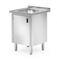 HENDI Kriauklės stalas su spintele ir varstomomis durimis, Profi Line, 600x600x(H)850mm 813522 | E-gastro