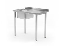 HENDI Stalas su kriaukle susukamas Kitchen Line kairės pusės 800x600x(H)850mm 816776 | E-gastro