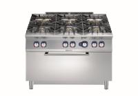 ELECTROLUX Dujinė viryklė 6 kaitviečių (2x10kW + 4x6kW), su dujine orkaite 12kW ir spintele, 1200 mm. 391015 | E-gastro