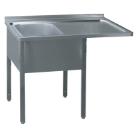 REDFOX Plovimo stalas 120×70×90 1 kriauklė 50×40×30, nutekėjimo zona dešinėje MSJOP/M 7012 00002570 | E-gastro