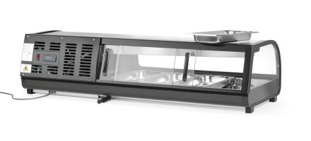 ARKTIC Suši vitrina 4 x GN 1/3 (A) 40 mm., Juoda, 1177x426x(H)296mm 274071 | E-gastro