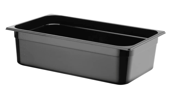HENDI GN 1/1 konteineris iš juodo polikarbonato, 21L, Juodas, 530x325x(H)150mm