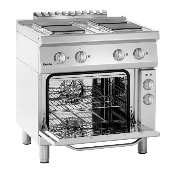 BARTSCHER Elektrinė viryklė 700, 4 kaitviečių su konvekcine orkaite, 400V / 14,05 kW 286326 | E-gastro