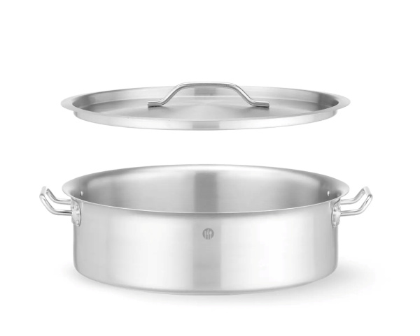 HENDI Troškinimo puodas su dangčiu, 10,8L, Ø360x(H)139mm 836521 | E-gastro