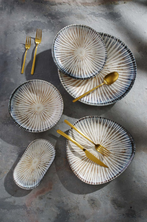 FINE DINE Trikampė lėkštė Ammonite, ø190 mm, 6 vnt. 200285 | E-gastro