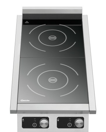 BARTSCHER Indukcinė viryklė, dviejų kaiviečių 2P50-1TCK, 400V/10kW, 430x865x235 mm 105761 | E-gastro