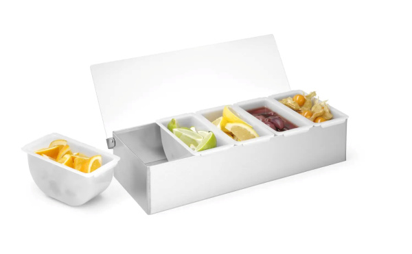 HENDI Ingridientų laikymo dėžė - 5 dalių, 375x140x90 (H) mm 552100 | E-gastro