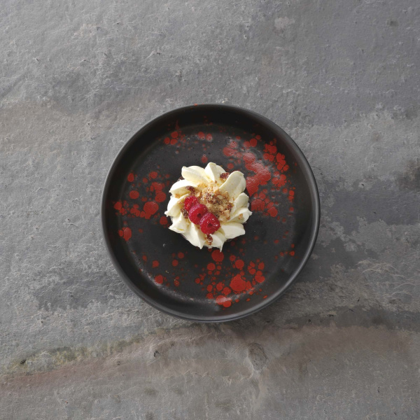FINE DINE Cappuccino puodelio lėkštė Bloom, juoda, ø160 mm, 6 vnt. 779941 | E-gastro