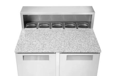 ARKTIC 2 durų šaldytuvo stalas su antstatu ir granito stalviršiu, 247 l, 900x700x(H)1070 mm, 230V/145W 236208 | E-gastro