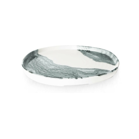 FINE DINE Lėkštė aukštu krašteliu Tide Black, kreminė, ø210mm, 6 vnt. TDBKOW211 | E-gastro