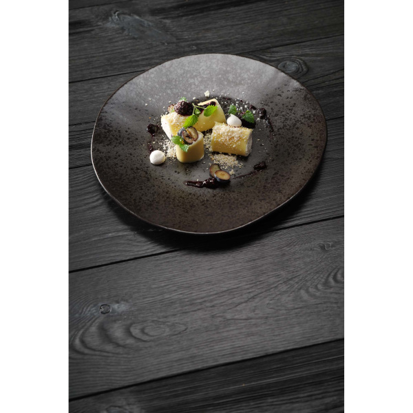 FINE DINE Lėkštė Ironstone, juoda, ø300 mm, 6 vnt. 04SWA000033 | E-gastro