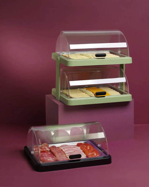 HENDI Dviguba atverčiama aušinimo vitrina UNIQ, designed by Robert Bronwasser, Žalia,480x355x(H)480mm 871973 | E-gastro