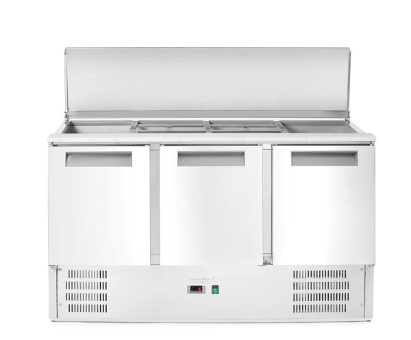 ARKTIC 3 durų šaldomas stalas salotoms su atlenkamuju dangčiu, 368L, 1365x700x(H)860mm 236178 | E-gastro