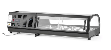 ARKTIC Suši vitrina 4 x GN 1/3 (A) 40 mm., Juoda, 1177x426x(H)296mm 274071 | E-gastro