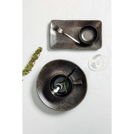 FINE DINE Lėkštė Ironstone, juoda, ø220 mm, 6 vnt. 04SWA000049 | E-gastro