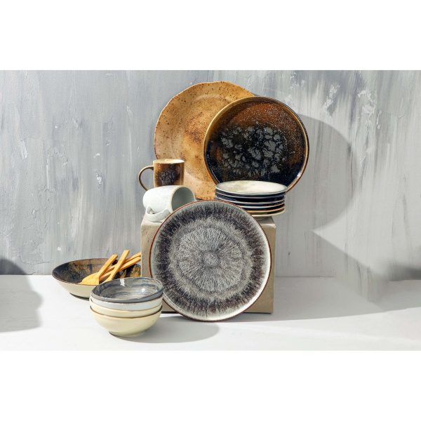 FINE DINE Lėkštė aukštu krašteliu Genesis, ruda, ø270 mm, 6 vnt. 04SWA000005 | E-gastro