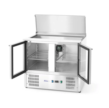 ARKTIC šaldomas 2 durų įstiklintas stalas su atlenkiamu dangčiu 247 L 900x700x(H)860mm 236246 | E-gastro