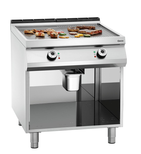 BARTSCHER Elektrinė kepimo plokštuma, kombinuota, ant atviros spintelės, 800 mm, 400V/15kW 296511 | E-gastro