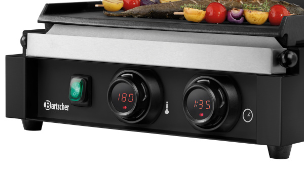 BARTSCHER Elektrinis kontaktinis grilis "Panini-MDI" 1GR, juodas, rifliuotas viršus ir lygi apačia, 230V/2,2kW 150607 | E-gastro