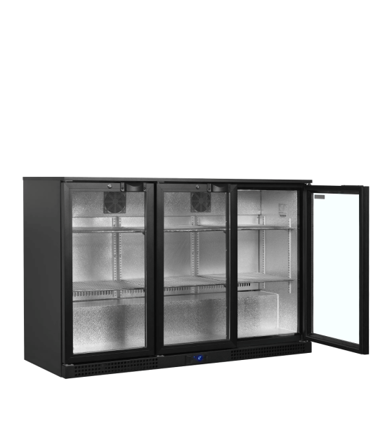 TEFCOLD Pobarinis šaldytuvas BA31H, 3 varstomos stiklinės durys, 311 l., 1350 x 520 x 900 mm 45472 | E-gastro