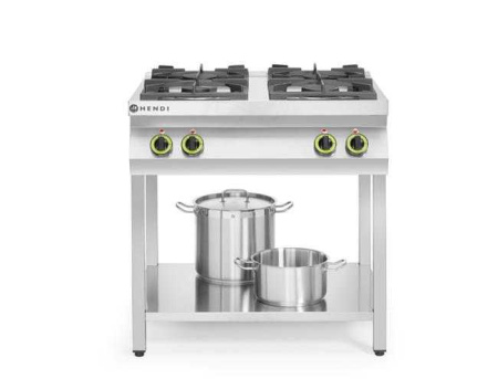 HENDI dujinė viryklė, Kitchen Line, 4 degikliai – su atviru stovu, HENDI, Kitchen Line, 19kW, 800x700x(H)900mm 227589 | E-gastro